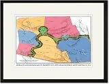 Black Framed/Matted Print 17x23, Approach and Division Map of Property Situated Near Hastings, N.Y.