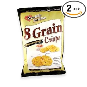 Sensible Portions 8 Grain Crisps, Slightly Seasoned, 16-Ounce Bags (Pack of 2) by Sensible Portions