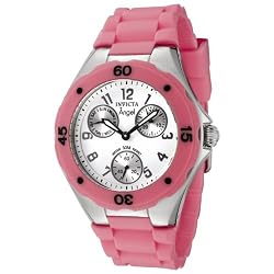 Invicta Women's 0695 Angel Collection Stainless Steel Pink Polyurethane Watch