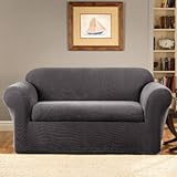 UPC 047293394126 product image for Sure Fit Stretch Metro 2-Piece Loveseat Slipcover, Gray | upcitemdb.com