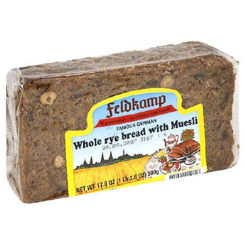 Feldkamp Whole Rye with Muesli Bread, 17.6-Ounce Vacuum Pack (Pack of 12) by Rye Bread