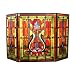 CHLOE Lighting 3 Pieces Folding Tiffany-glass Victorian Fireplace Screen 44" Wide