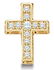 1/4 cttw. Diamond Ladies Cross Pendant 14K White Gold
