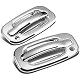 Chevy Silverado/GMC Sierra 2pcs Exterior Door Handle Cover with Passenger Keyhole (Chrome)