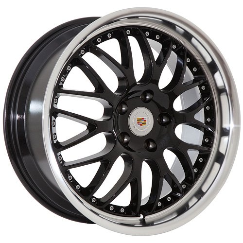 19 Cadillac Wheels Rims Black  Machined Lip (set 