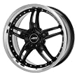 American Racing Santa Cruz AR371 Gloss Black Wheel with Machined Lip (15x7"/5x4.5")