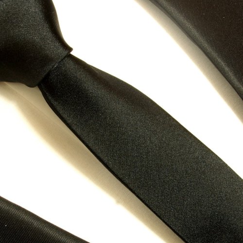 Krawatte schmal 6cm schwarz Satin Optik 100% 