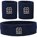 University of Notre Dame Headband Wristband Combination Set with NCAA College Sports Team Logos