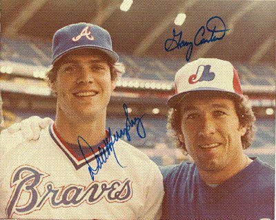 Autographed/Hand Signed 8x10 Photo Gary Carter And Dale Murphy Atlanta Braves
