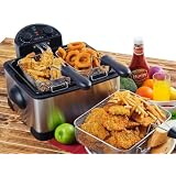 Secura 4.2L/17-Cup 1700-Watt Stainless-Steel Triple-Basket Electric Deep Fryer