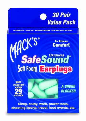 51U lXa43BL Macks Original Safesound Soft Foam Earplugs, 30 Count (Pack of 2)