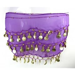 CELRIC Bauchtanztuch Bellydance M�nzg�rtel H�ftg�rtel Strandg�rtel Tanztuch in lila 09