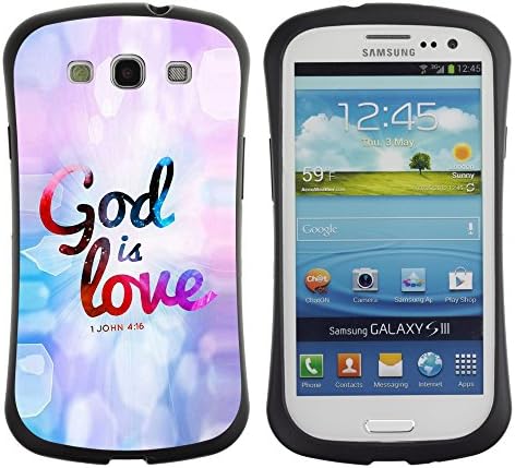 Bible Case Premium Plus TPU / Polycarbonate Cover Scratchproof Samsung Galaxy S3 III i9300 - JOHN 4:16 GOD IS LOVE -