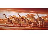 Kunstdruck / Poster GIRAFFEN - 70x33 cm - Afrika Giraffe Neu Top