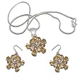 Earring and Pendant Set Sterling Silver Citrine Gemstone Jewelry (gpers016)