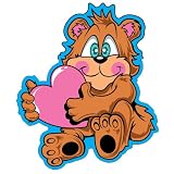 Blushing Bear w  Pink Heart Window Decal Sticker Car Truck SUV Home Office Garage 