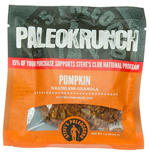 Paleokrunch Paleo Bar Grainless Granola, Pumpkin, 1.5 oz (Pack of 3)