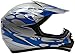 Youth Offroad Gear Combo Helmet Gloves Goggles DOT Motocross ATV Dirt Bike MX Motorcycle Blue - Large