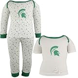 Michigan State Spartans White Infant Three-Piece Sleep Set