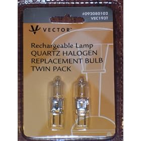 Vector Twin Pack 6v 10w Quartz Halogen G4 Base Light Bulbs (Vec193t)