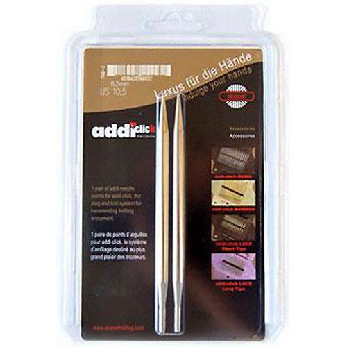 addi Click Lace Long Tip Replacement 5-inch (13cm) Tip Pair; Size US 07 (4.50 mm)
