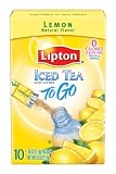 Lipton Iced Tea To Go, Lemon, 10-Count Boxes (Pack of 12)
