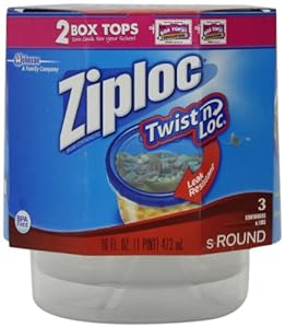 Ziploc Twist 'N Loc Containers, 3 Containers & 3 Lids