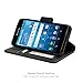 Kyocera Hydro View / C6742 Case, INNOVAA Premium Leather Wallet Case with STAND Flip Cover W/ Free Screen Protector & Touch Screen Stylus Pen - Black