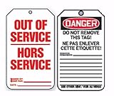 OUT OF SERVICE (BILINGUAL FRENCH - HORS SERVICE) Tags Size - Material - Uom: 5 3/4