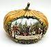 Decorative Thanksgiving Pumpkin with Carved Bless Scene