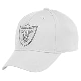NFL Men's Oakland Raiders End Zone White Structured Flex Hat - Tw90Z (White, Large/X-Large)