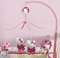Bedtime Originals Hello Kitty and Puppy Musical Mobile - Pink