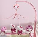 Bedtime Originals Hello Kitty and Puppy Musical Mobile - Pink