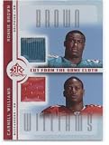 2005 Reflections Cut From the Same Cloth Red #CCBW Ronnie Brown / Carnell Williams - Tampa Bay Buccaneers (Rookie Insert - Piece of Authentic Game-Worn Jersey ) (Football Cards)