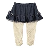 ミキハウス ホットビスケッツ(MIKIHOUSE HOT BISCUITS) フリルスカート付きパンツ (80cm・90cm・100cm・110cm・120cm) 90cm インディゴブルー