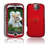 HTC G3/My Touch 3g Slide Cell Phone Red Rubber Feel Protective Case Facepla ....