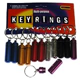 Aluminum Screw Top Pill Box Keyrings 12 units