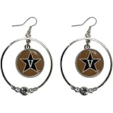 NCAA Vanderbilt Commodores Ladies Double Hoop Crystal Dangle Earrings