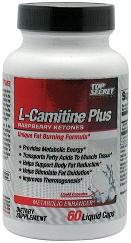 Top Secret Nutrition L-Carnitine +Raspberry Ketones 60 Liquid Caps
