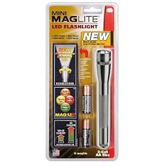 Mag-Lite SP2209H Mini Maglite 2AA Multimode LED-Taschenlampe, 69 Lumen, 17 cm titan-grau mit max. 31 Std. Leuchtdauer inkl. 2 Mignon-Batterien und Nylonholster