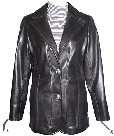 Paccilo Women 4011 PETITE Fashion Lambskin Leather Blazer