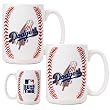 Los Angeles Dodgers MLB 2pc Ceramic Gameball Mug Set - Primary Logo by Great American Products