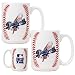 Los Angeles Dodgers MLB 2pc Ceramic Gameball Mug Set - Primary Logo by Great American Products