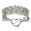 Silver Mesh Heart Toggle Bracelet