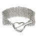 Silver Mesh Heart Toggle Bracelet