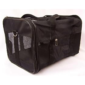 Designer Pet Carrier - Fully Enclosed Luggage Style Pet Carrier - Black - Small