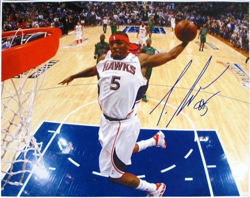 Josh Smith Autographed/Hand Signed Atlanta Hawks Dunk vs Celtics 16x20 Photo