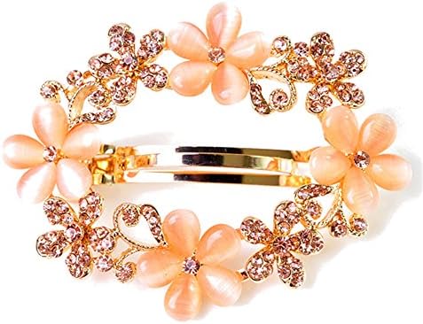 Vwhite Womens Stone Rhinestones Flower Hair Clips Pins Wedding Accessories Champagne