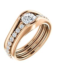 18K Rose Gold Round Cut Diamond Ring -- LIFETIME WARRANTY