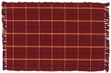 Durable Hand Woven 100% Cotton Plaid Placemat 12x18 Inches Set of Six